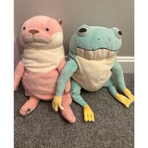 shinada global pink otter and frog set large